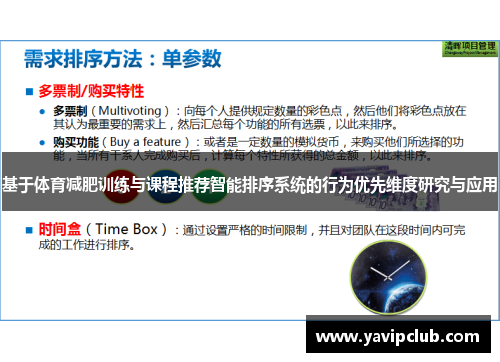 基于体育减肥训练与课程推荐智能排序系统的行为优先维度研究与应用